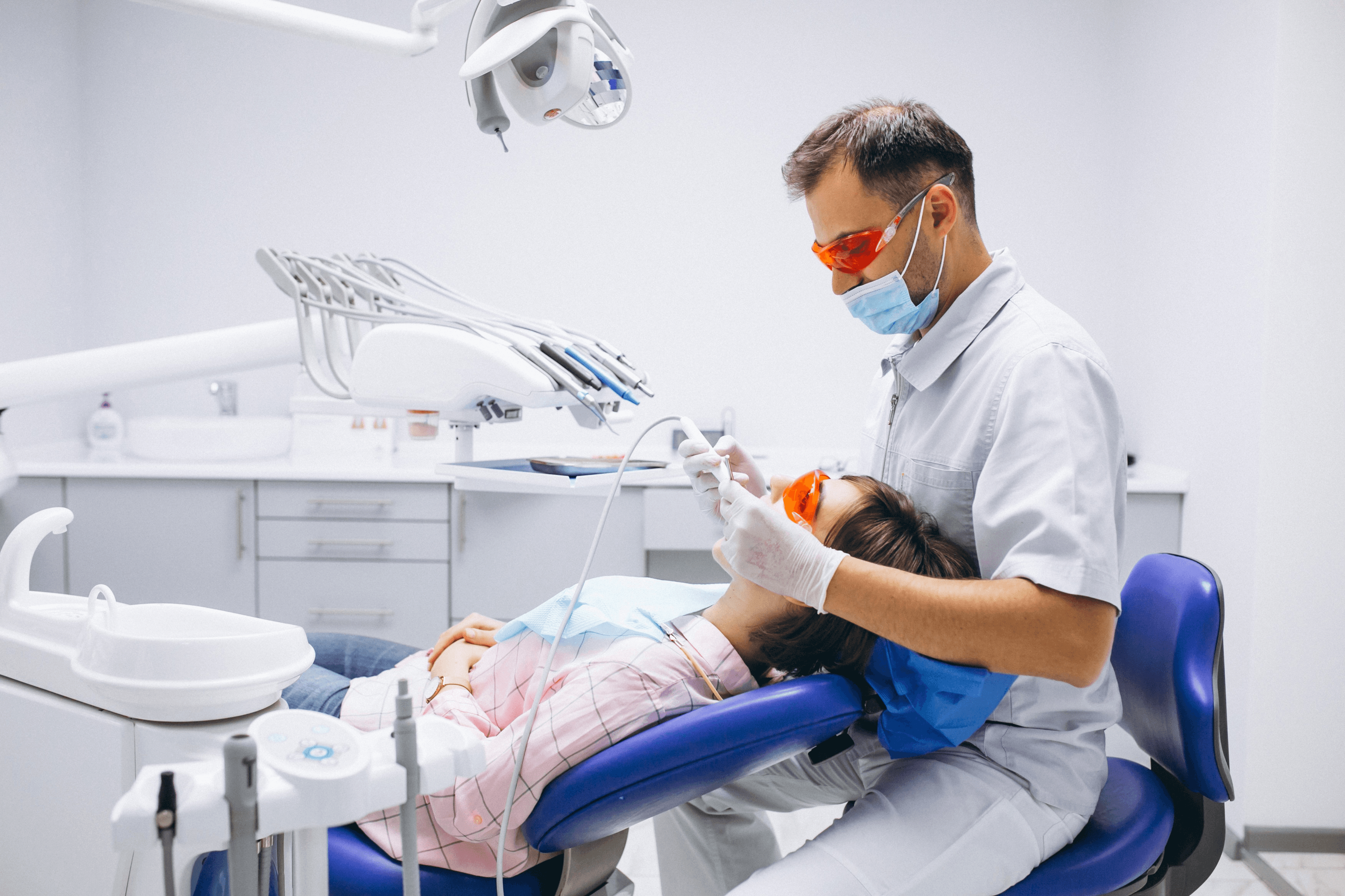 Dentist with patient